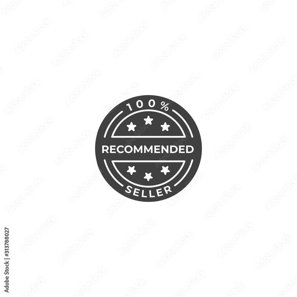Trusted, recommended seller stamp. Vector logo icon template Trusted, recommended seller stamp. Vector logo icon template