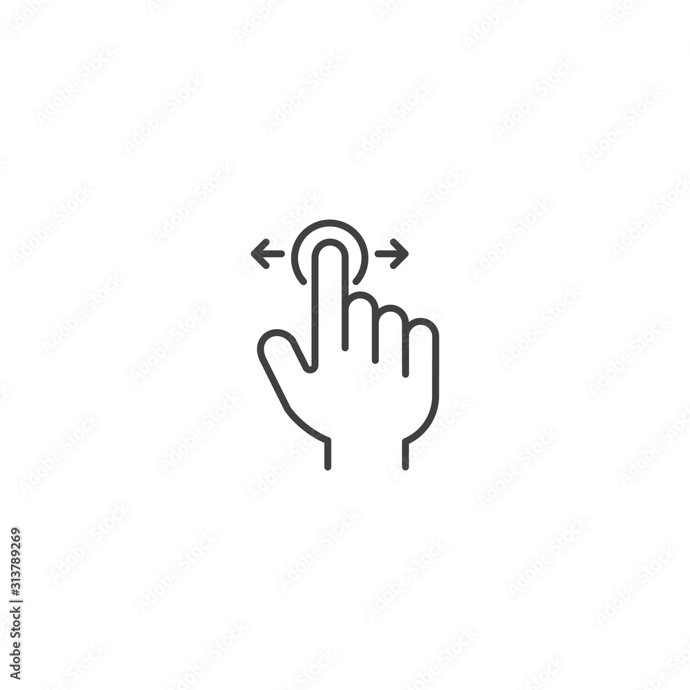 Finger swipe left and right. Vector icon template Finger swipe left and right. Vector icon template