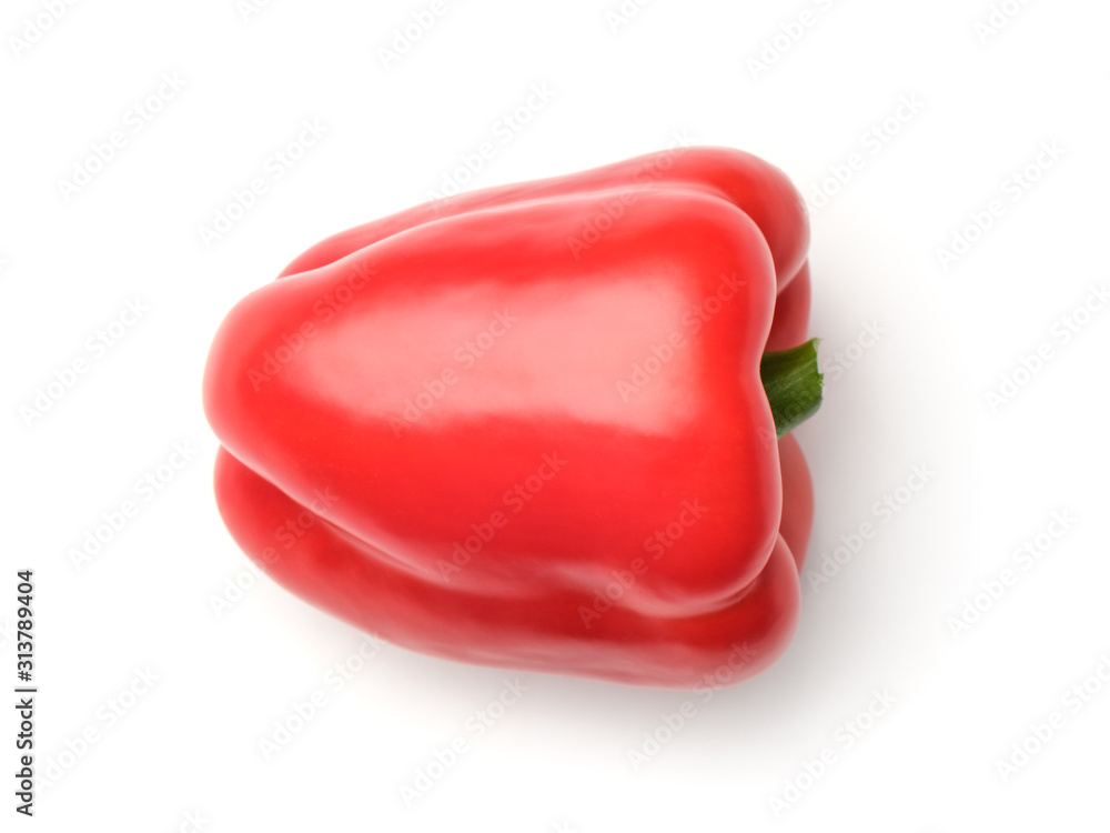 Red pepper isolated on a white. Top view Red pepper isolated on a white. Top view