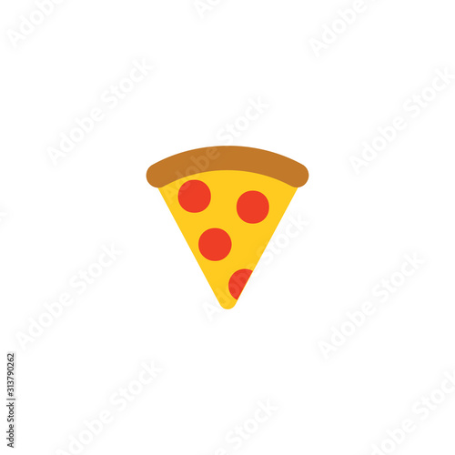 Pizza Flat Vector Icon. Isolated Pizza Slice Emoji Illustration