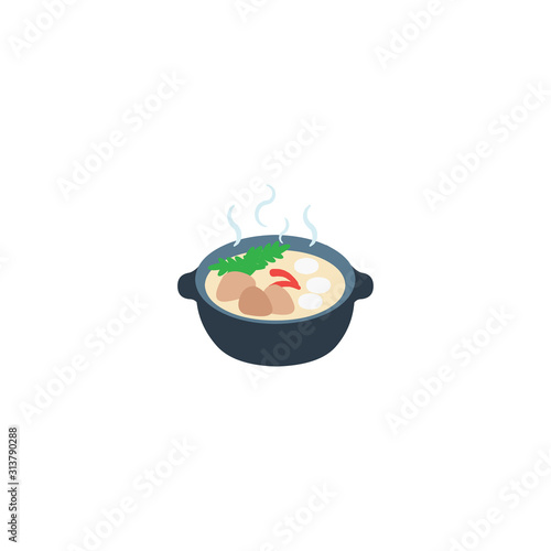Shallow Pan of Food Flat Vector Icon. Isolated Dish, Healthy Eating Emoji Illustration