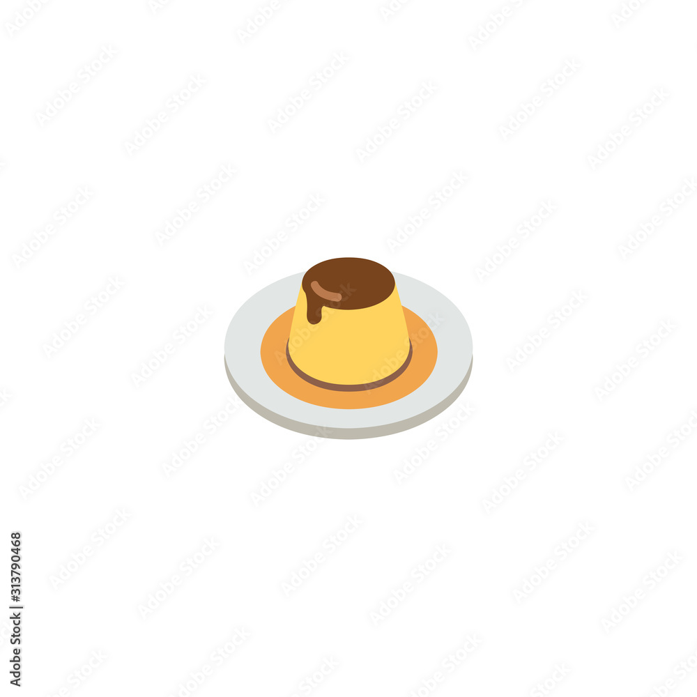Custard Flat Vector Icon. Isolated Cookie, Sweet Dish, Dessert Emoji ...