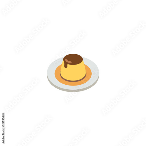 Custard Flat Vector Icon. Isolated Cookie, Sweet Dish, Dessert Emoji Illustration