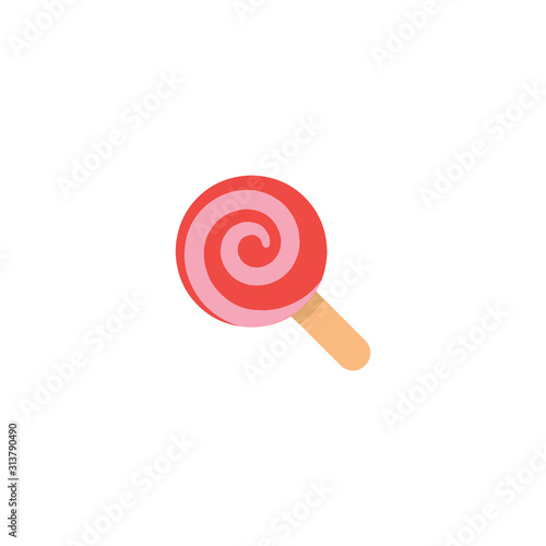 Lollipop Flat Vector Icon. Isolated Lollipop Candy Emoji Illustration