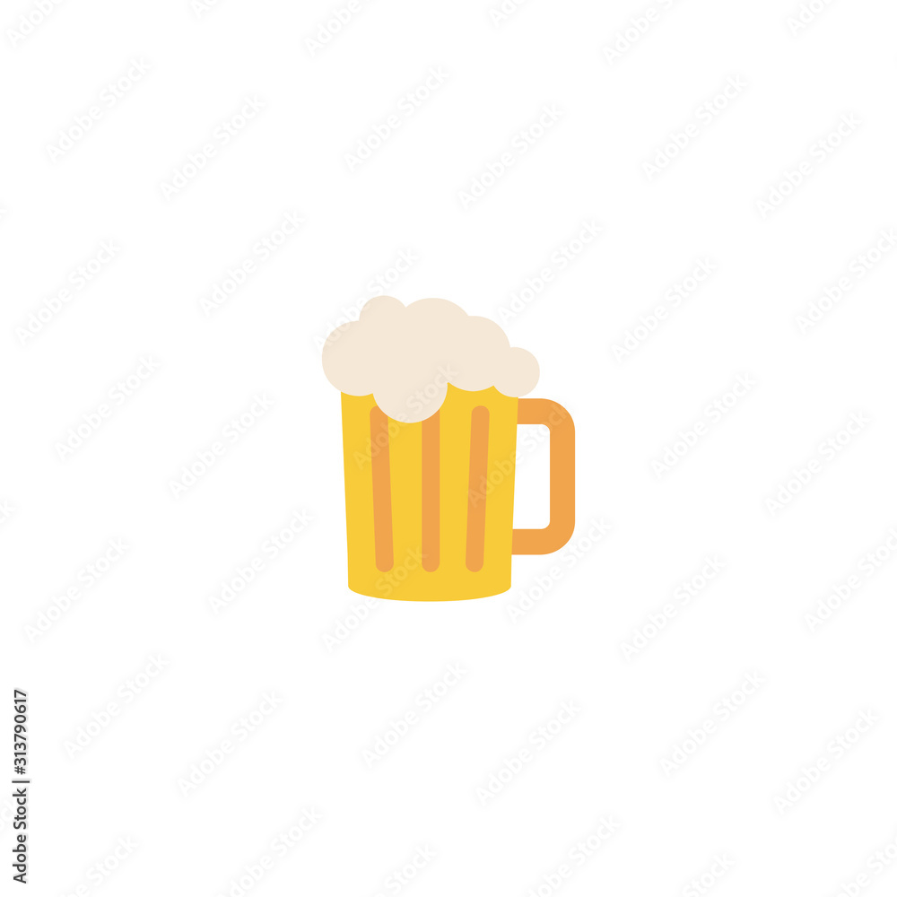 Beer Mug Flat Vector Icon. Isolated Beer Alcohol Emoji Illustration Beer Mug Flat Vector Icon. Isolated Beer Alcohol Emoji Illustration
