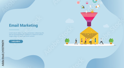 email lead conversion marketing concept for website template or landing homepage - vector