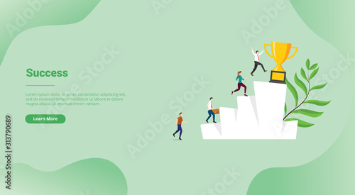 success competition compete business for website template or landing homepage - vector