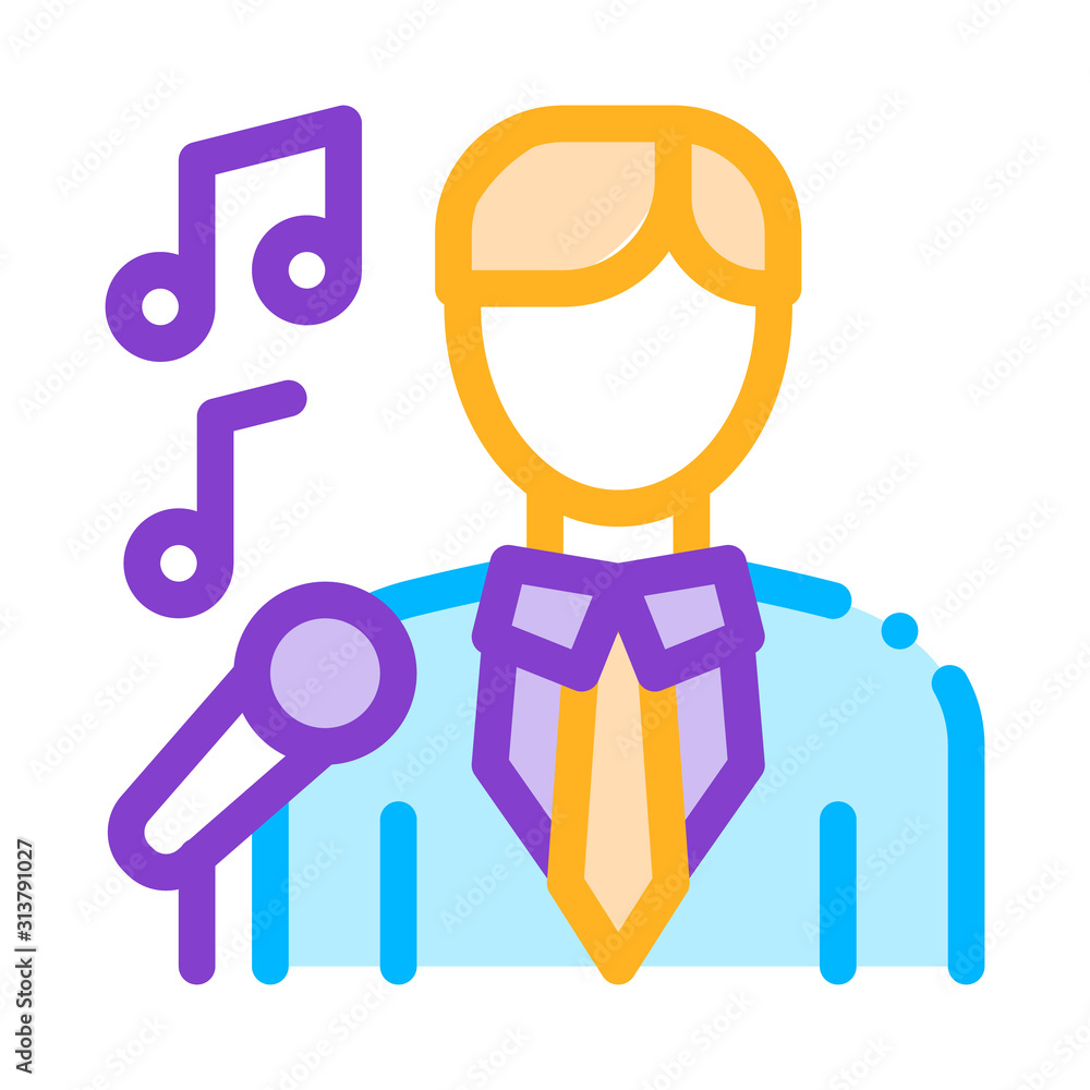 Man In Suit With Microphone Singing Recital Vector Icon Thin Line. Microphone And Dynamic, Concert And Theater, Opera And Karaoke Concept Linear Pictogram. Illustration Man In Suit With Microphone Singing Recital Vector Icon Thin Line. Microphone And Dynamic, Concert And Theater, Opera And Karaoke Concept Linear Pictogram. Illustration