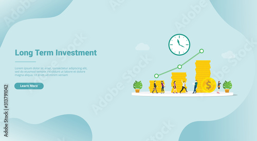 long term investment business concept profit for website template or landing homepage - vector
