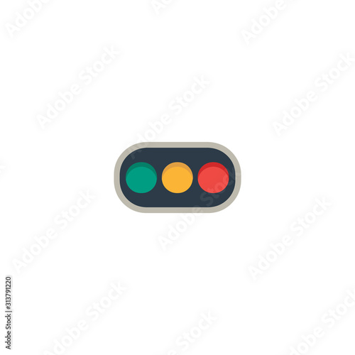 Traffic Light Flat Vector Icon. Isolated Stoplight Road Sign Illustration Symbol - Vector