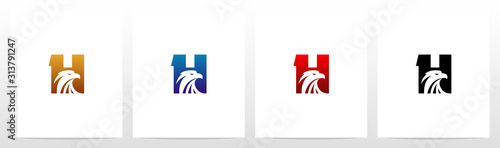 Eagle Head On Letter Logo Design H