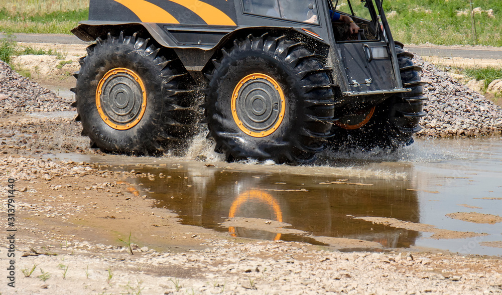 powerful off-road transporter, all-terrain vehicle for special missions