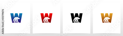 Eagle Head On Letter Logo Design W