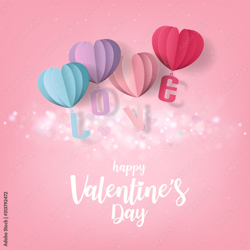 Valentine's Hearts Abstract on Pink Background. Valentines Day Wallpaper. Heart Holiday Backdrop, Vector illustration.