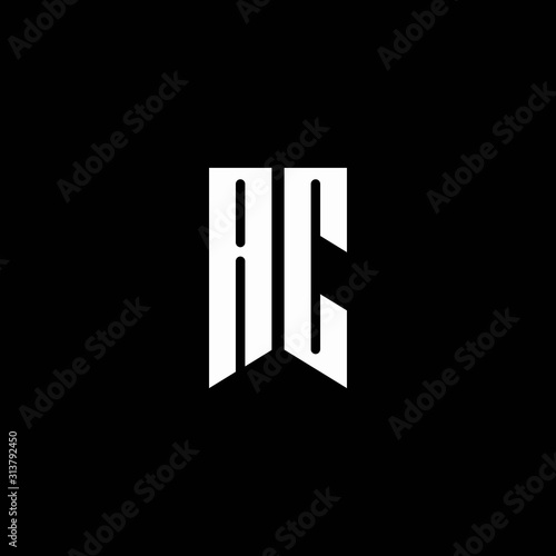 AC logo monogram with emblem style isolated on black background