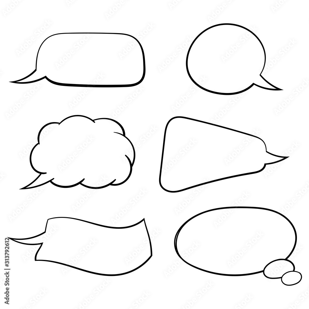 Speech bubbles. Hand drawn sketch Speech bubbles. Hand drawn sketch