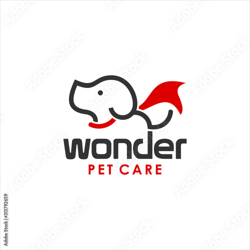 Cartoon Dog Logo Pet Care Vector Template, Veterinary Icon, Cute Animal Sticker Inspiration