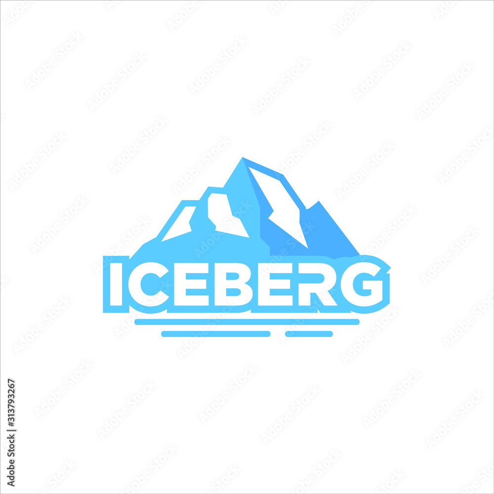 simple iceberg logo mountain nature vector design template. landscape icon or sticker label inspiration