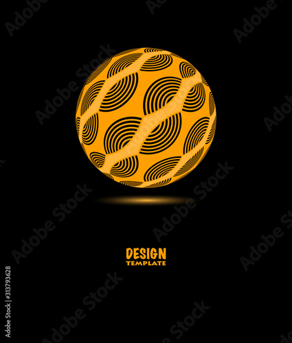 japanese style graphic ball orange black