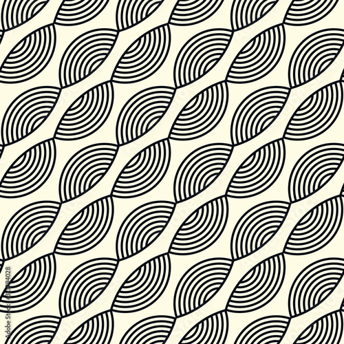 japanese style snake seamless pattern outlined ivory black