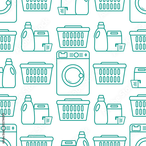 Vector Pattern Washing clothes Laundry service