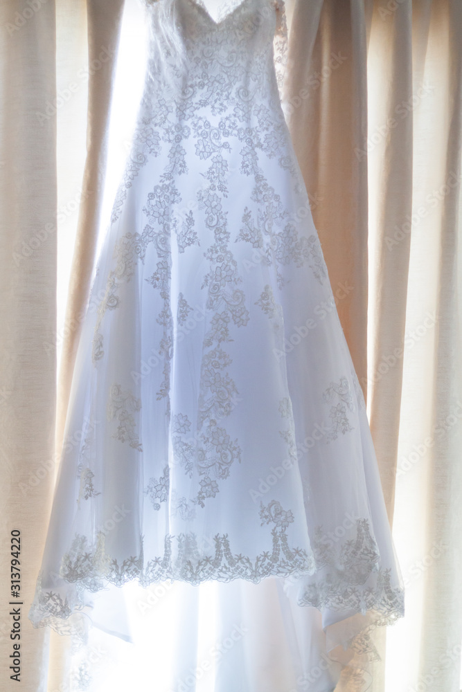 A bride's white wedding dress A bride's white wedding dress