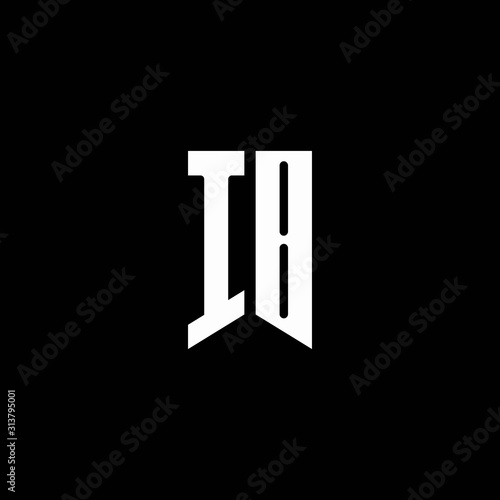 IB logo monogram with emblem style isolated on black background