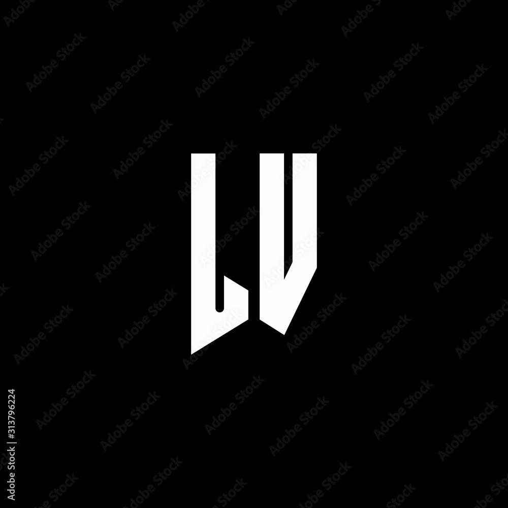Lv logo monogram with emblem style isolated Vector Image