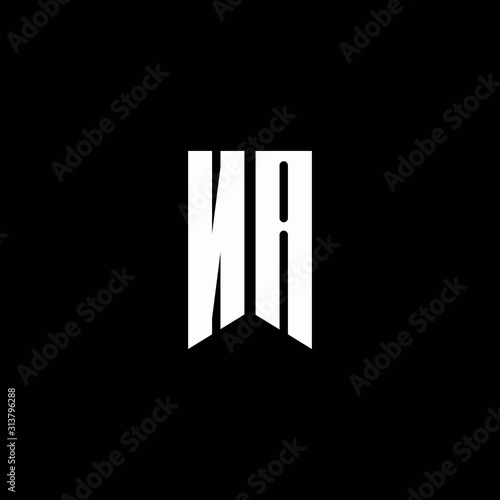 NA logo monogram with emblem style isolated on black background