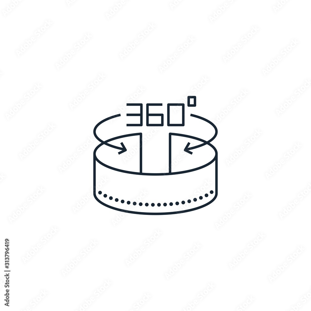 360 view creative icon. From Augmented Reality icons collection. Isolated 360 view sign on white background
