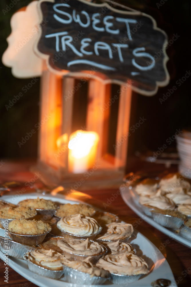 Little tarts and cakes at a party Little tarts and cakes at a party