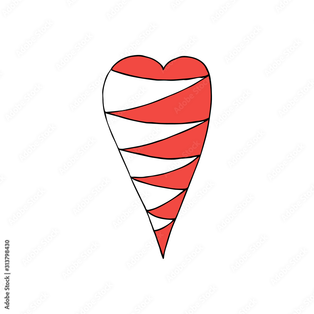 Cute single heart. Vector illustration drawn by hand for wedding and children's design, logo and greeting card, fabric, textiles, cover. Scandinavian style. Cute single heart. Vector illustration drawn by hand for wedding and children's design, logo and greeting card, fabric, textiles, cover. Scandinavian style.
