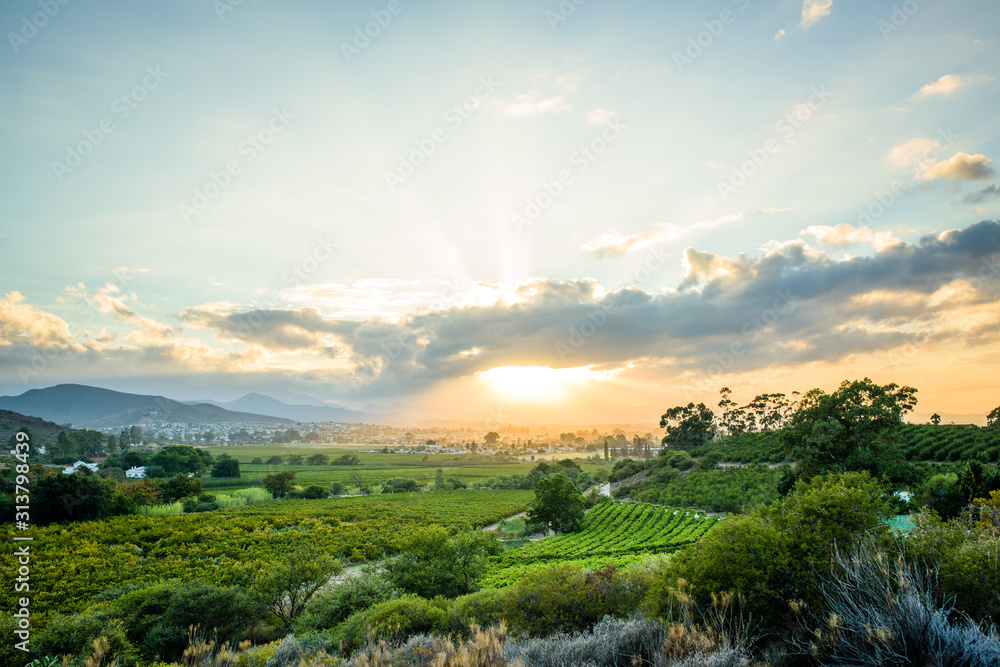 Fototapeta premium landscape with blue sky and clouds