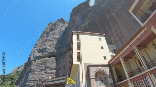 Mega Spileo Monastery in Kalavryta, Peloponnese, Greece. Tilt up photo