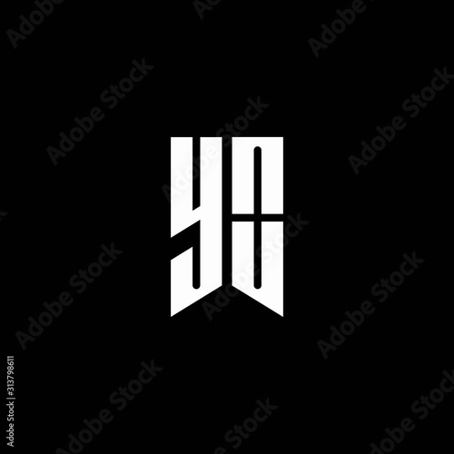 YO logo monogram with emblem style isolated on black background