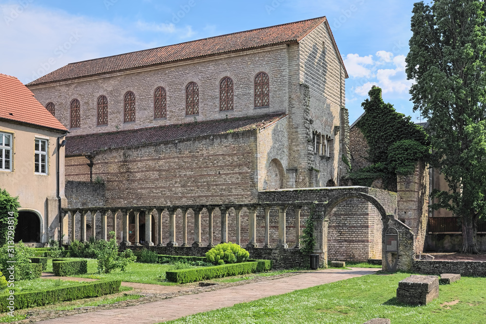 Basilica of Saint-Pierre-aux-Nonnains in Metz, France. The pre-medieval building was originally built in 380 AD. It is one of the oldest churches in the world, and the oldest church in France.