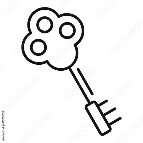 Quest key icon. Outline quest key vector icon for web design isolated on white background