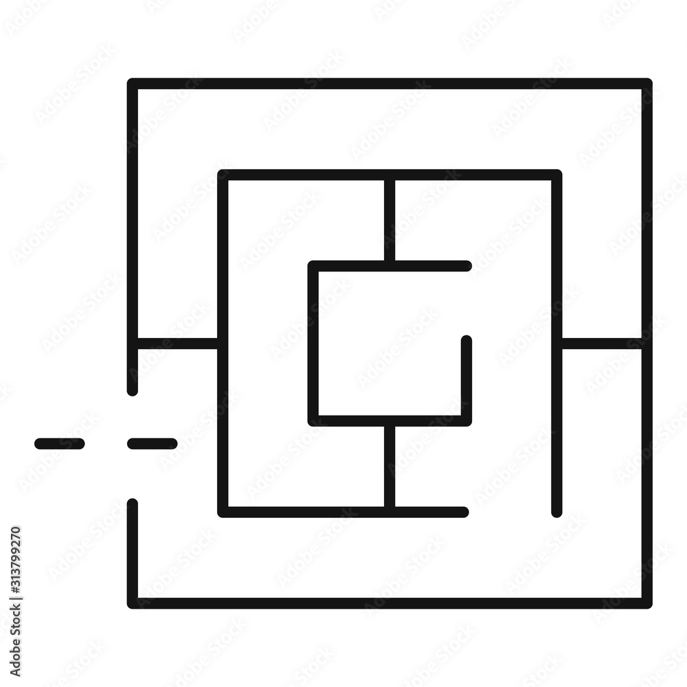Quest labyrinth icon. Outline quest labyrinth vector icon for web design isolated on white background Quest labyrinth icon. Outline quest labyrinth vector icon for web design isolated on white background