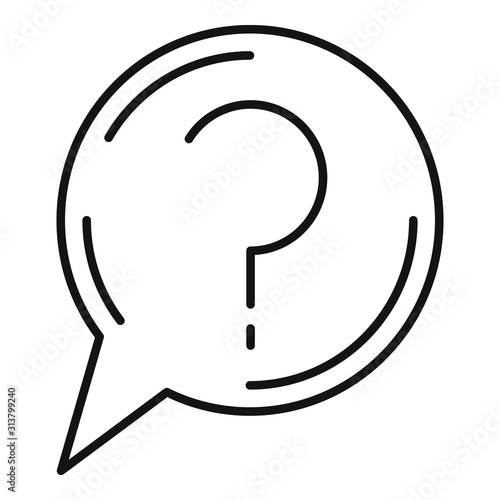 Quest bubble icon. Outline quest bubble vector icon for web design isolated on white background