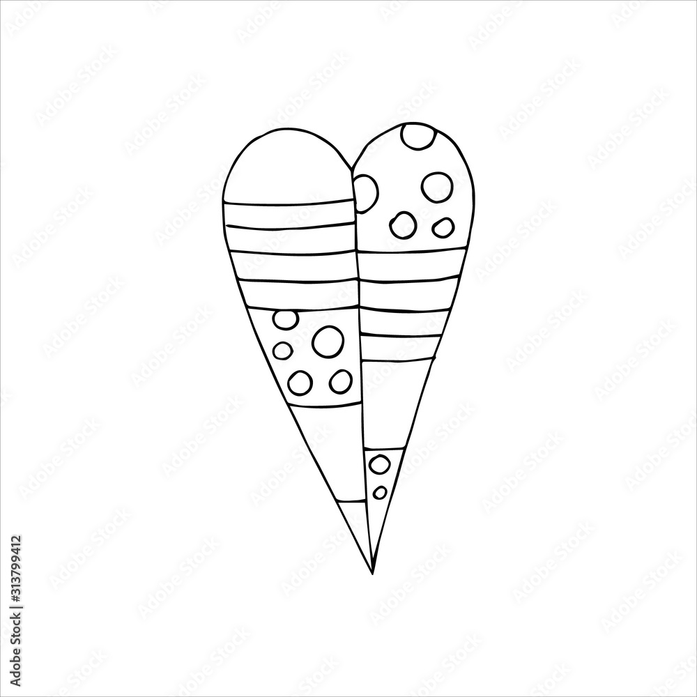 Cute single heart. Vector illustration drawn by hand for wedding and children's design, logo and greeting card, fabric, textiles, cover. Scandinavian style. Cute single heart. Vector illustration drawn by hand for wedding and children's design, logo and greeting card, fabric, textiles, cover. Scandinavian style.