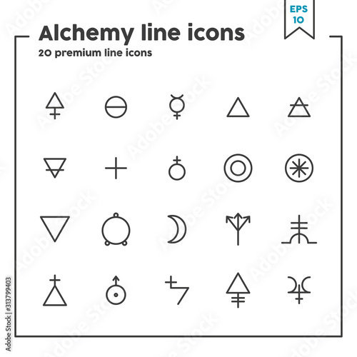 Alchemy thin line icon. Vector illustration symbol elements for web design and apps.