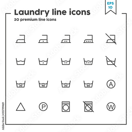 Laundry  thin line icon. Vector illustration symbol elements for web design and apps..