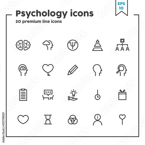 Psychology thin line icon. Concept of mental health. Vector illustration symbol elements for web design and apps
