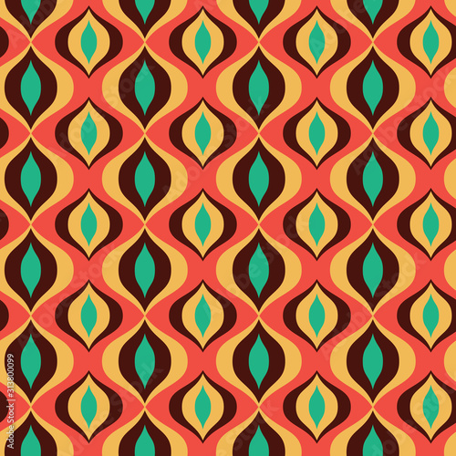 Vector multicolored 60s, 70s retro vintage
