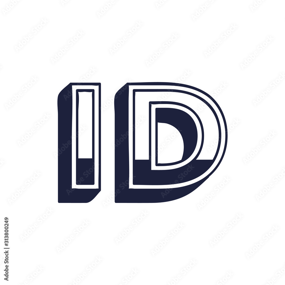 Initial based clean and minimal Logo. DI ID D I letter creative fonts monogram icon symbol. Stock vector illustration isolated on white background. Initial based clean and minimal Logo. DI ID D I letter creative fonts monogram icon symbol. Stock vector illustration isolated on white background.