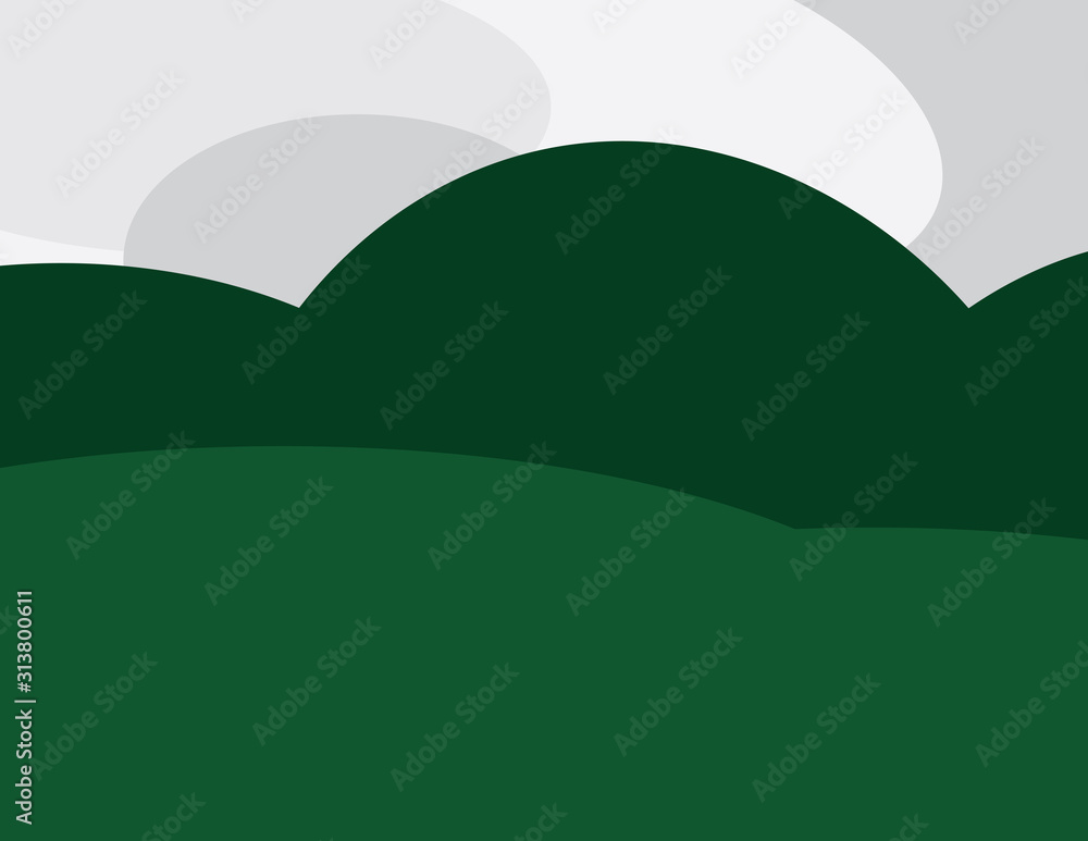 Fototapeta premium Abstract Mountains and Clouds Green Gray Background