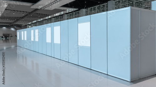 Fotografie White room partition  in convention hall or trade or exhibition room