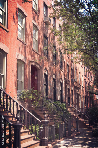 Townhouses in Greenwich Village  New York City  USA