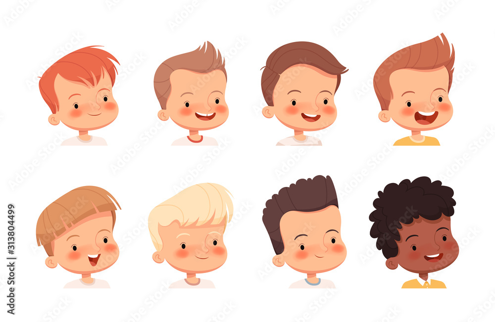 Children's portraits for avatars. Heads of boys Children's portraits for avatars. Heads of boys