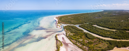 Beaches of Holbox Mexico Aerial Mosquito Point photo